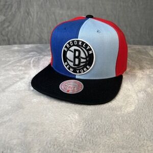 Brooklyn Nets Hat Mens Mitchell & Ness Colorblock Snap Back Cap NBA Basketball